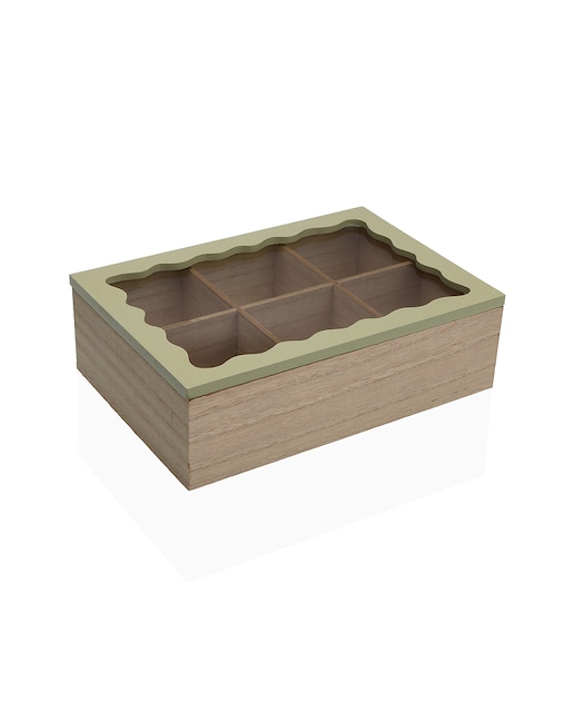 Imagen 0 de Caja de té madera  ondulada de madera