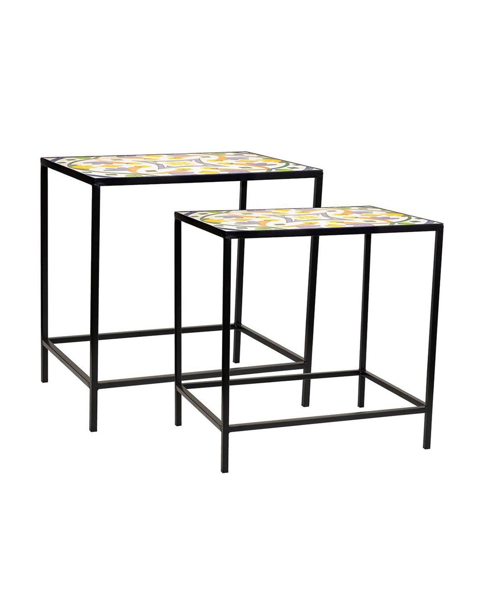 Imagen 0 de Soportes set 2 piezas de mosaico y forja negro