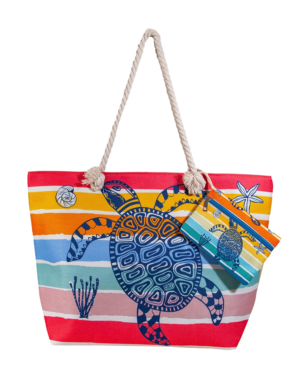 Imagen 0 de Bolso estampado de playa con monedero