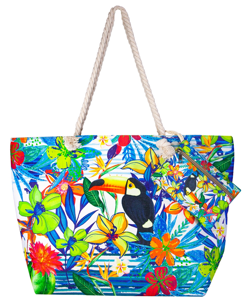 Imagen 0 de Bolso estampado de playa con monedero