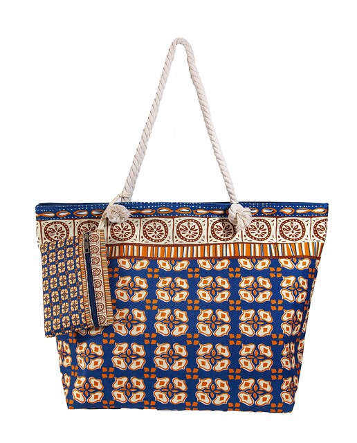 Imagen 0 de Bolso estampado de playa con monedero