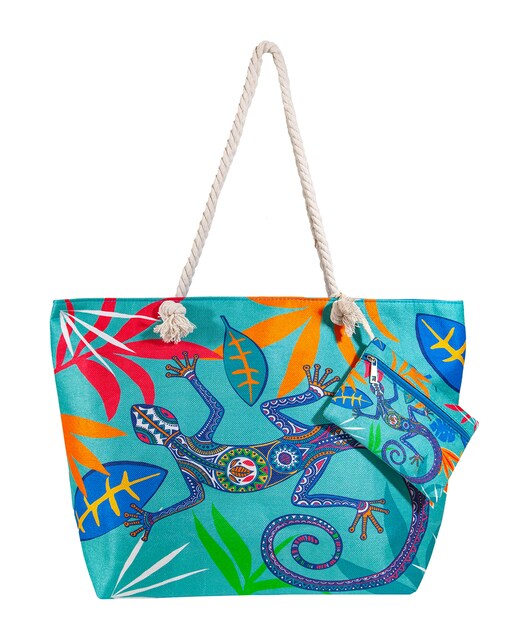 Imagen 0 de Bolso estampado de playa con monedero