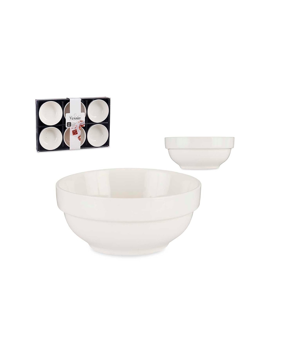 Imagen 0 de Set 6 cuencos porcelana blanca aperitivo 9cm