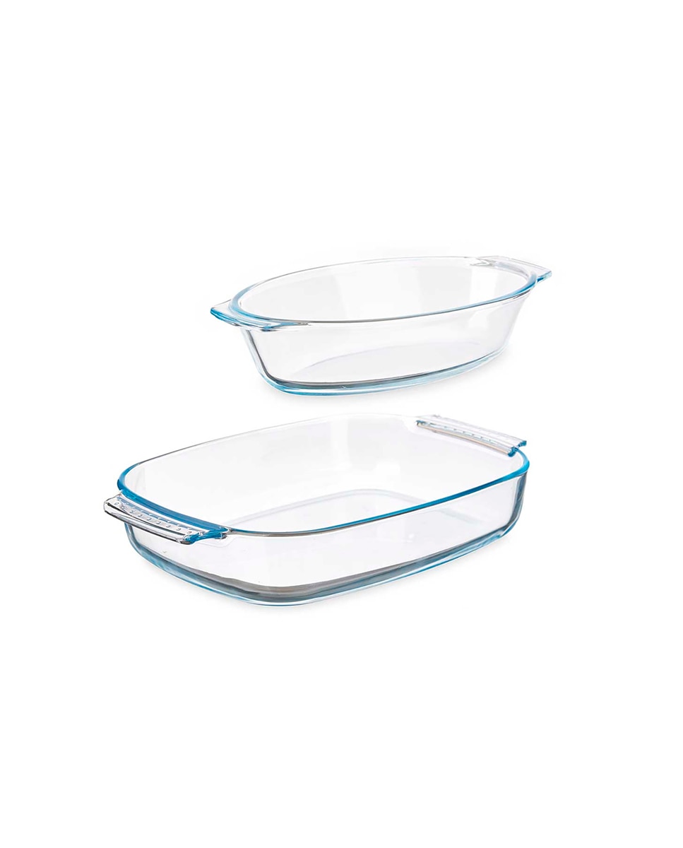 Imagen 0 de Set 2 bandejas borosilicato 700/2000ml