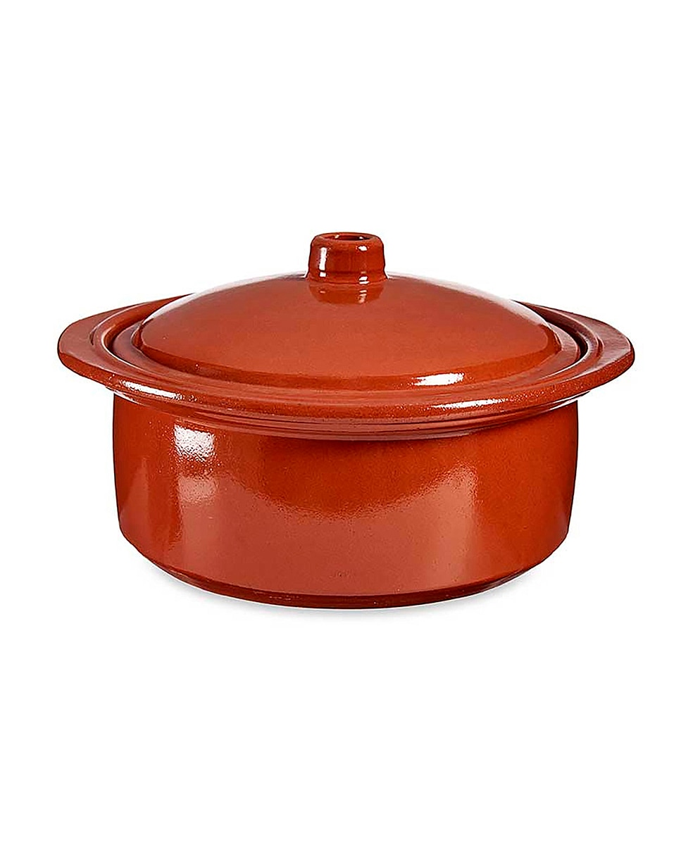 Imagen 0 de Cazuela redonda con tapa de cerámica refractaria. 25 cm diámetro y 2.5L de capacidad.