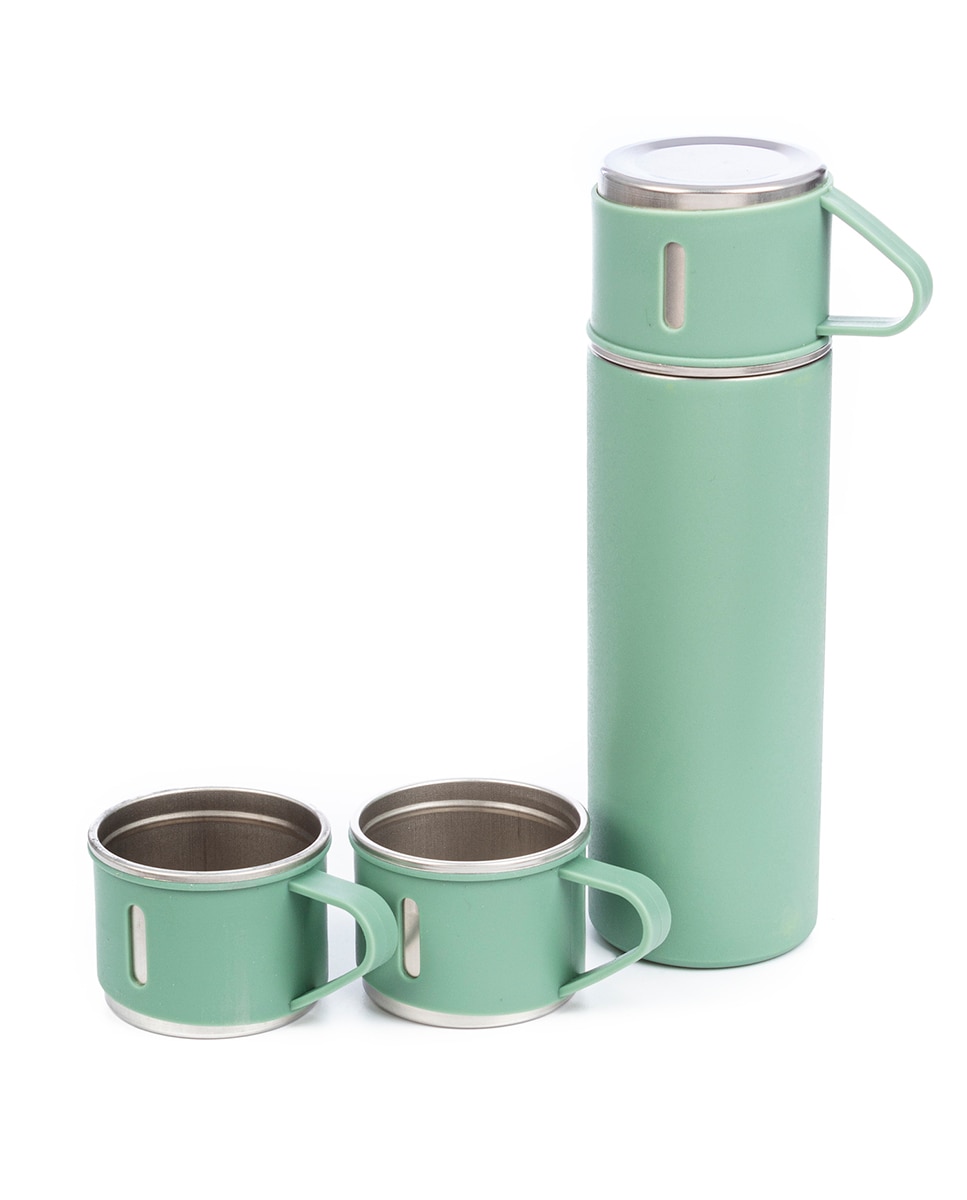 Imagen 0 de Juego de termo de 500ml y 3 tazas aislantes. Matenimiento de frio y calor de 6 a 12 horas.