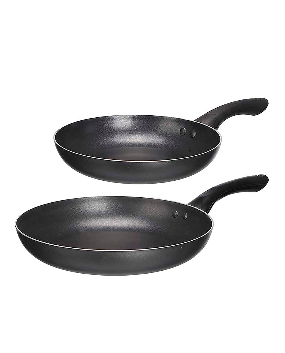 Imagen 0 de Set de 2 sartenes antiadherentes de aluminio negro.