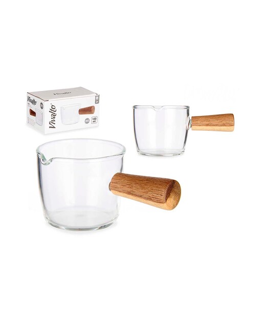 Imagen 0 de Cazo 100ml de borosilicato mango madera