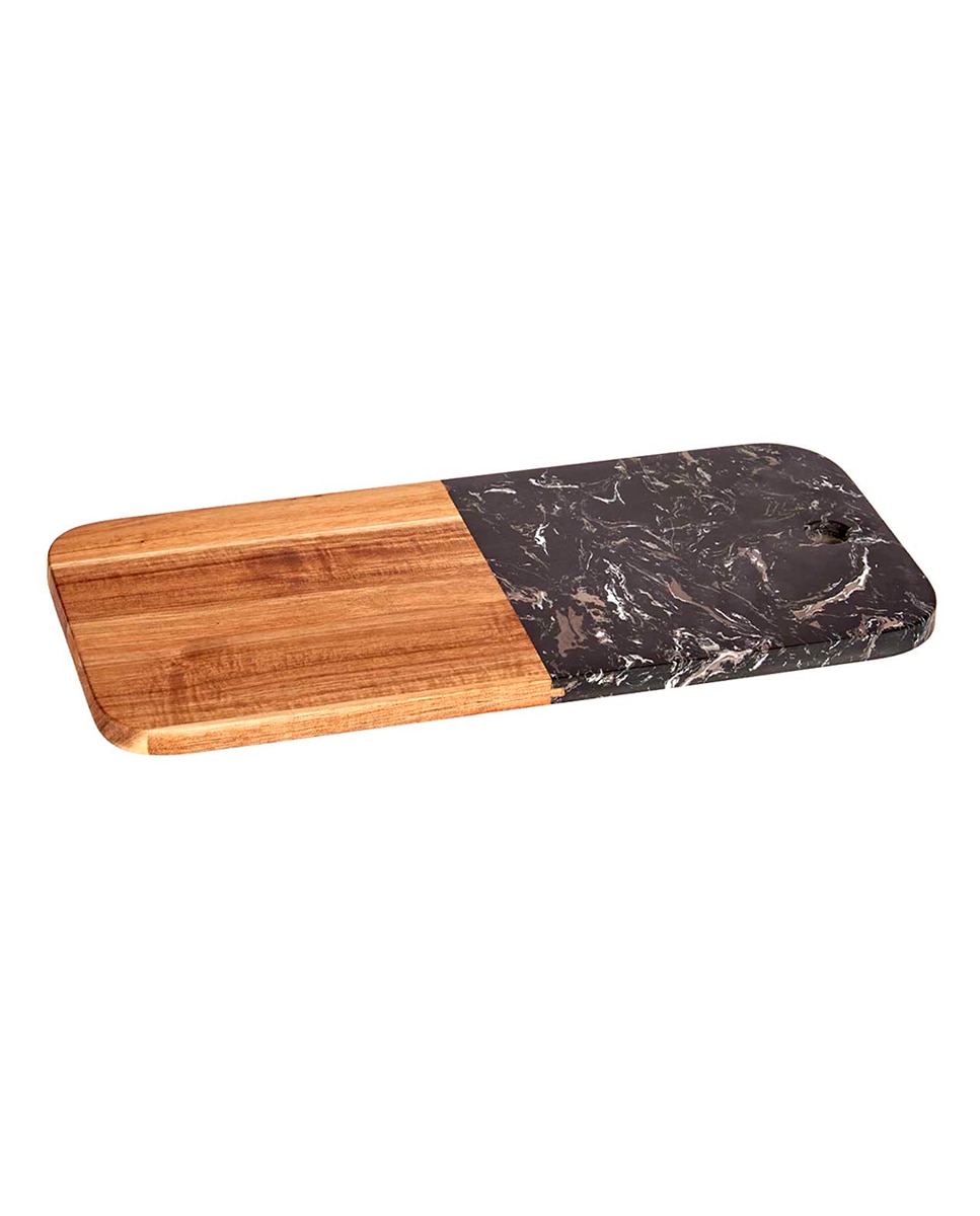 Imagen 0 de Tabla cortar madera y mármol negro 38cm
