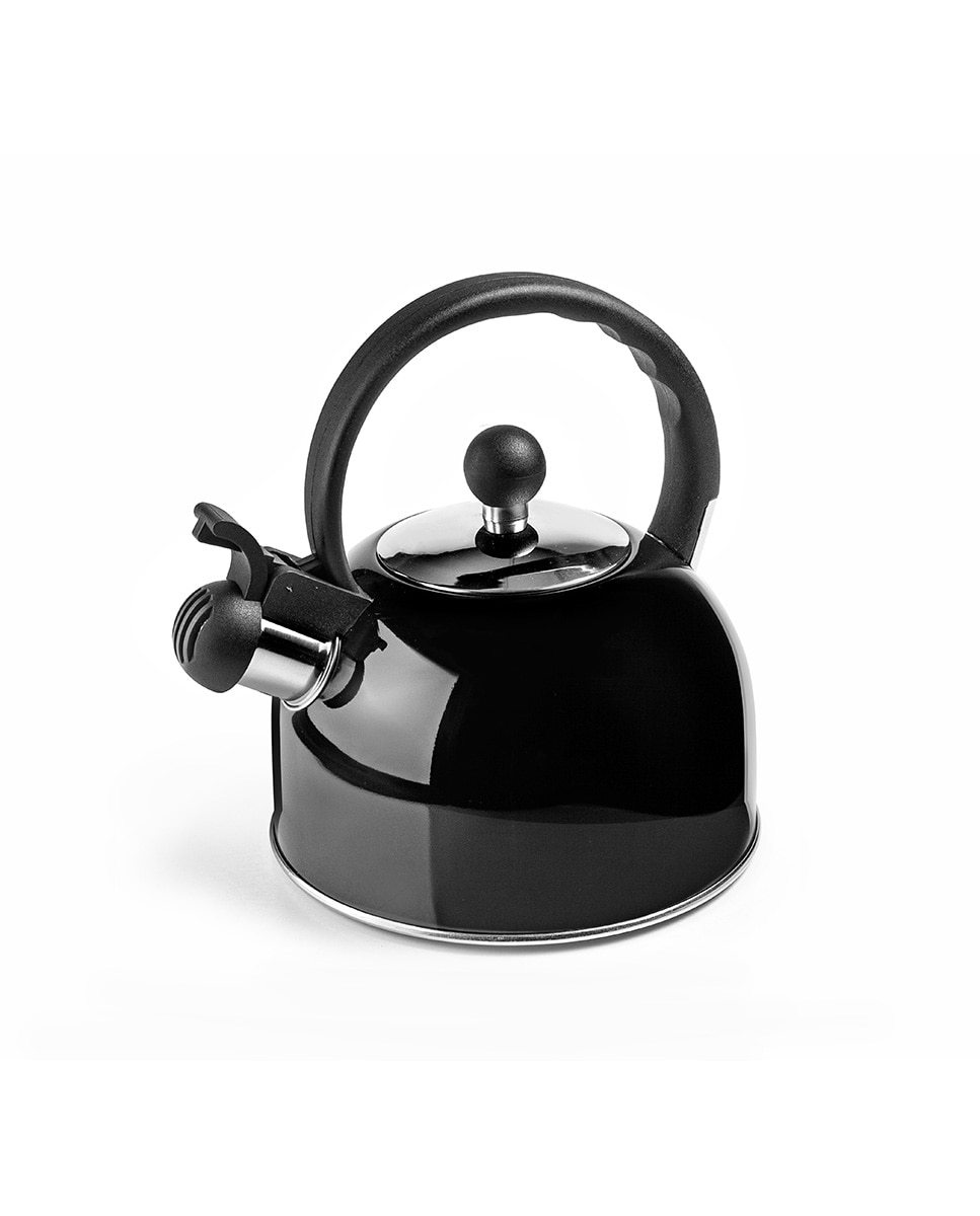 Imagen 0 de Cafetera silbante inox negra 2,50 lt