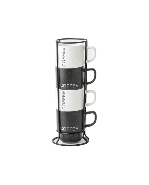 Imagen 0 de Cafe set 4 porcelana metal 9,5