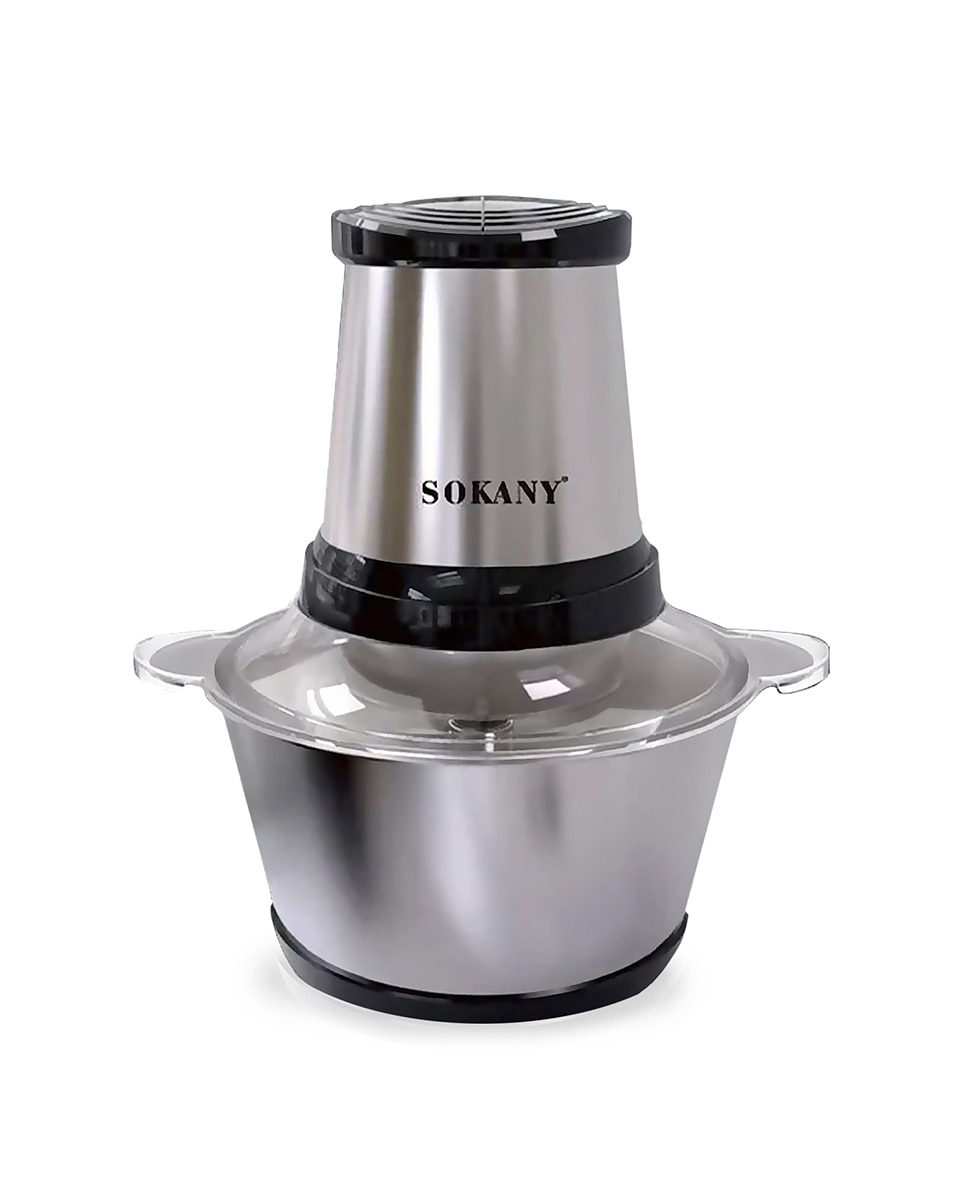 Imagen 0 de Picadora de carne eléctrica con 300W y recipiente de 2L. Diferentes funciones picado y corte con cuchillas de acero inoxidable.