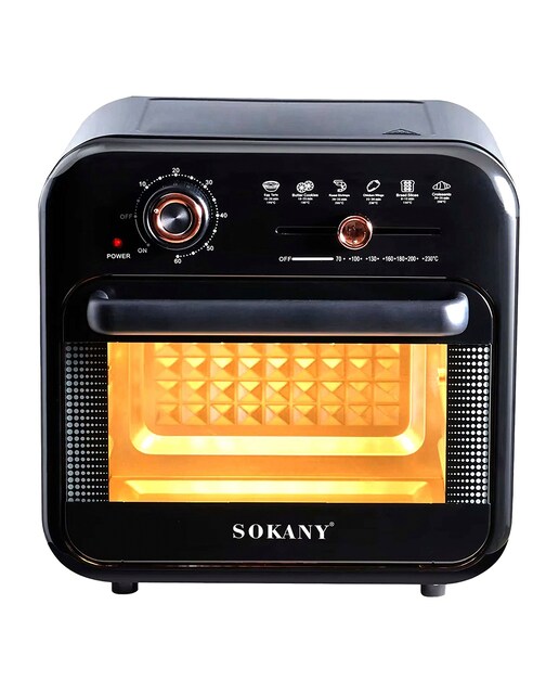 Freidora horno de aire sin aceite 1800w 18L. Doble bandeja con ventana de visualización.