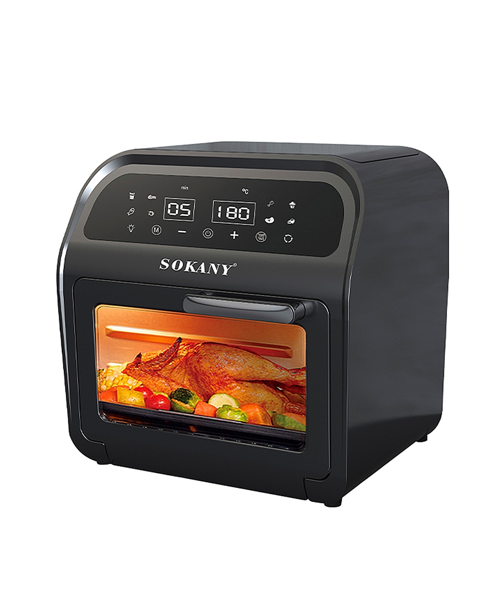 Imagen 0 de Horno freidora de aire con 16 litros de capacidad. Panel digital táctil, 2500W de potencia y ventana de visualización.