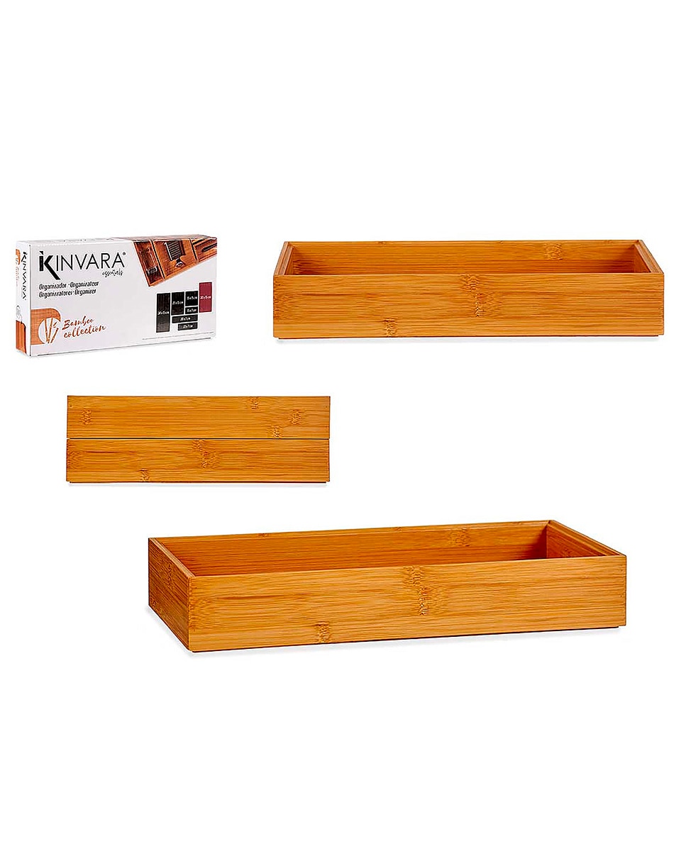 Imagen 0 de Organizador de bambú apilable 30x15 cm.