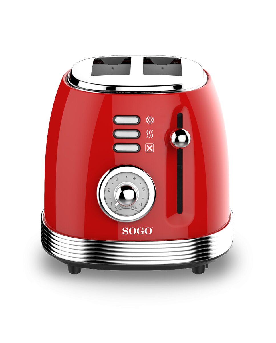 Imagen 0 de Tostadora retro 2 rebandas-850w-rojo