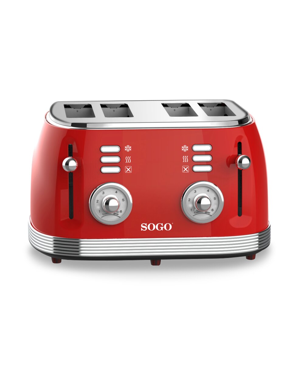 Imagen 0 de Tostadora retro 4 rebandas-1500w-rojo