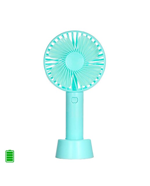 Imagen 0 de Mini ventilador de mano con bateria recargable con base para mesa