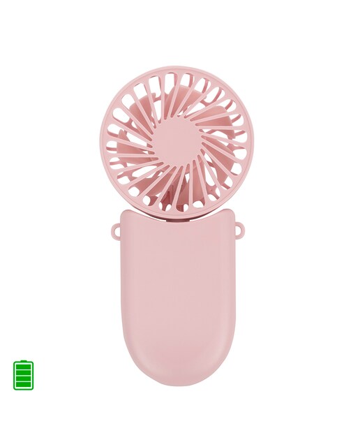 Imagen 0 de Mini ventilador de mano con bateria recargable con lanyard para llevar colgado