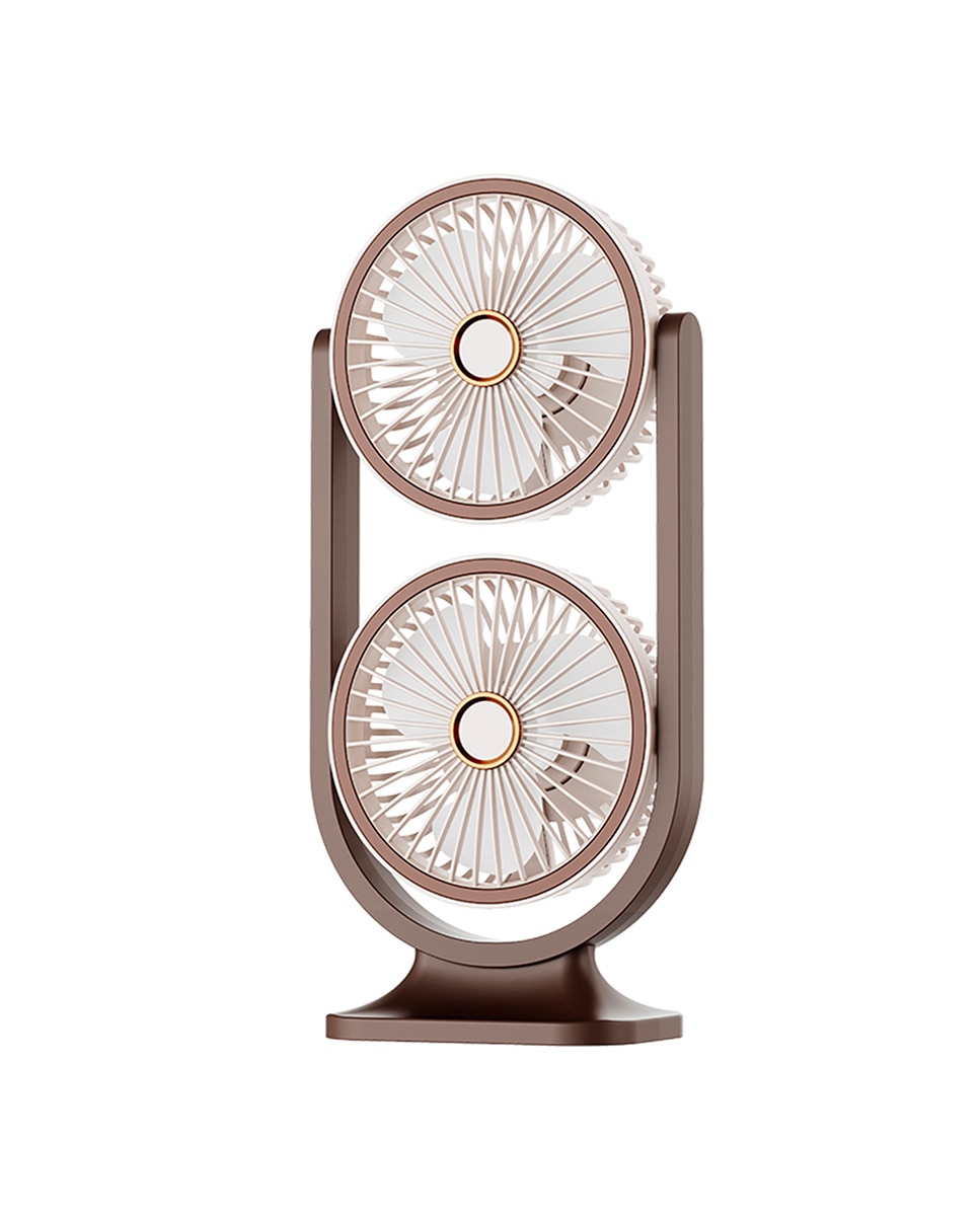 Imagen 0 de Ventilador Doble De Sobremesa Con 5 Velocidades Y 3 Intensidades De Luz.