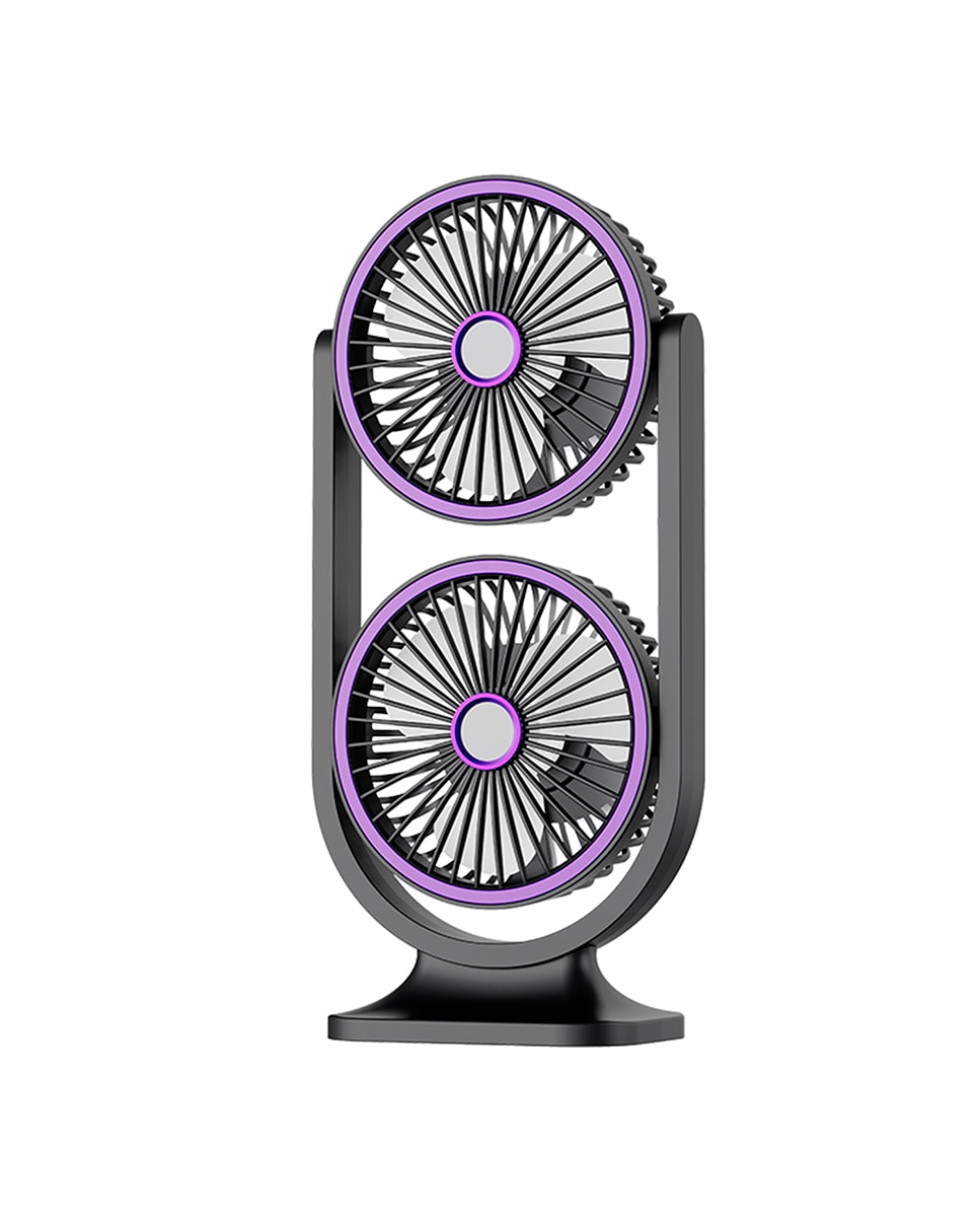 Imagen 0 de Ventilador Doble De Sobremesa Con 5 Velocidades Y 3 Intensidades De Luz.