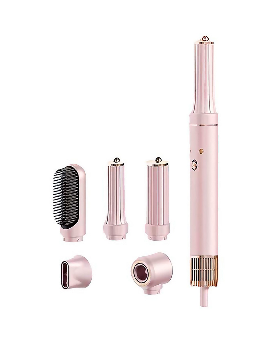 Imagen 0 de Estación profesional de belleza capilar iónica 5 en 1: secador, rizador, alisador. Gran potencia de 1300W, 3 temperaturas y 3 velocidades.