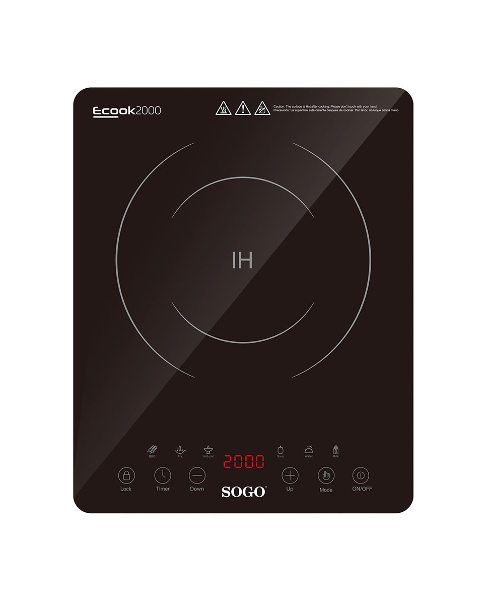 Imagen 0 de Cocina de Induccion Portatil Sobremesa con Temporizador Y 7 Menu Predeterminados 30Cm -2000w