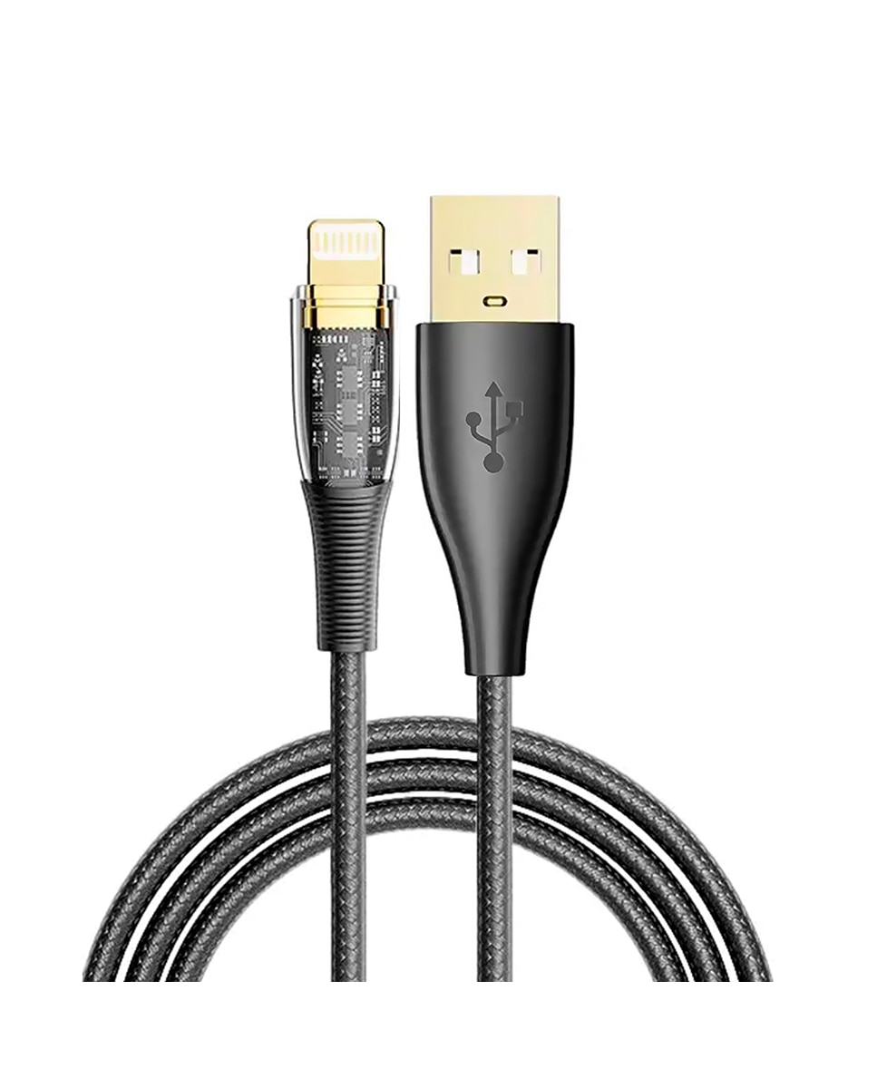 Imagen 0 de Cable USB 2.0 AM a Lightning PD20W. 2 metros, OD 3,5mm. Con luz led