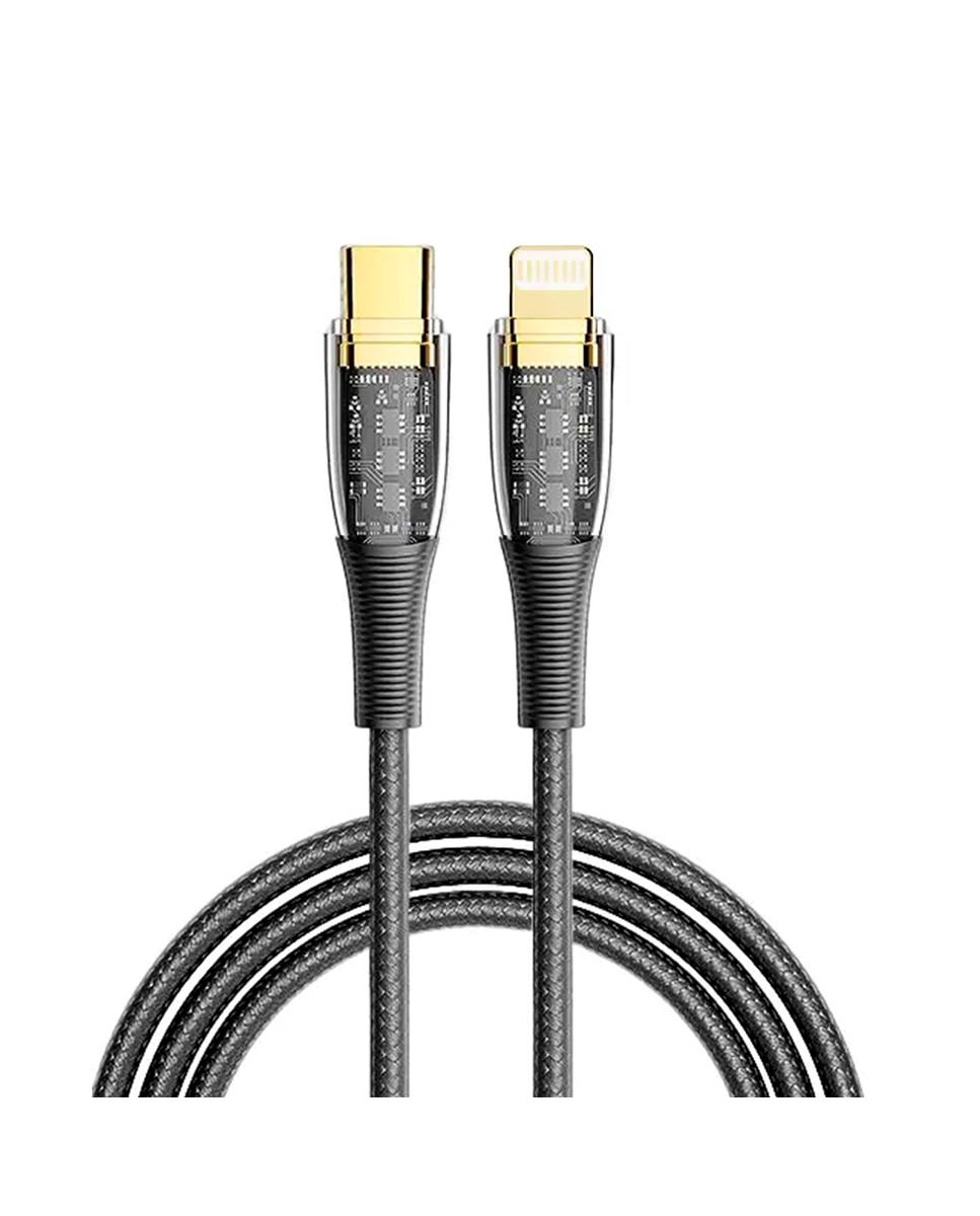 Imagen 0 de Cable USB-C a Lightning PD20W. Longitud: 2 metros, OD 3,5mm. Con luz led