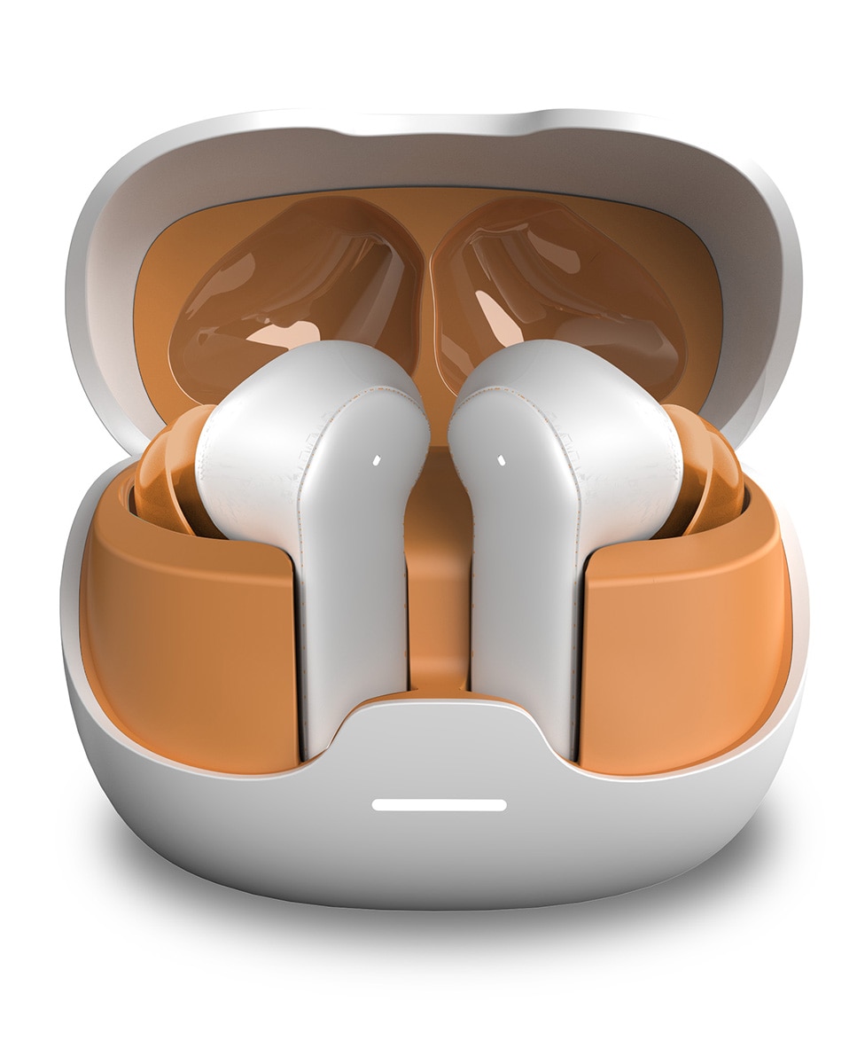 Imagen 0 de Auriculares Inalambricos Con Cargador Blanco-Naranja