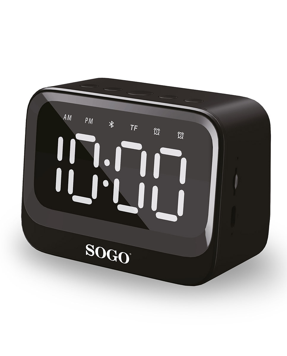 Imagen 0 de Reloj Despertador Recargable con Altavoz Bluetooth Inalámbrico - Pantalla LED Grande, Alarma Dual, Tarjeta TF, Carga Tipo C