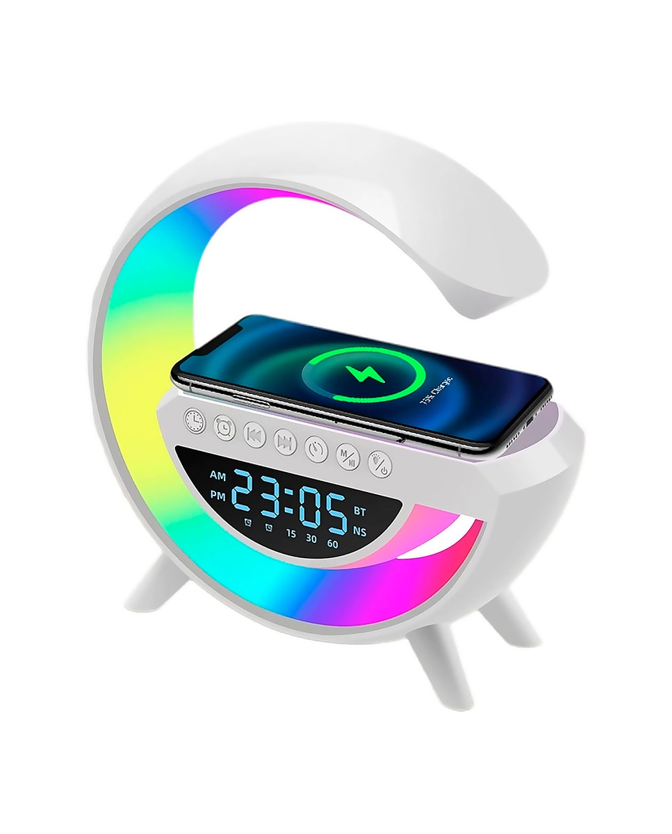 Imagen 0 de Altavoz con cargador inalámbrico de 15W, 13 modos diferentes de iluminación LED, función de radio, entradas de tarjeta TF y USB.