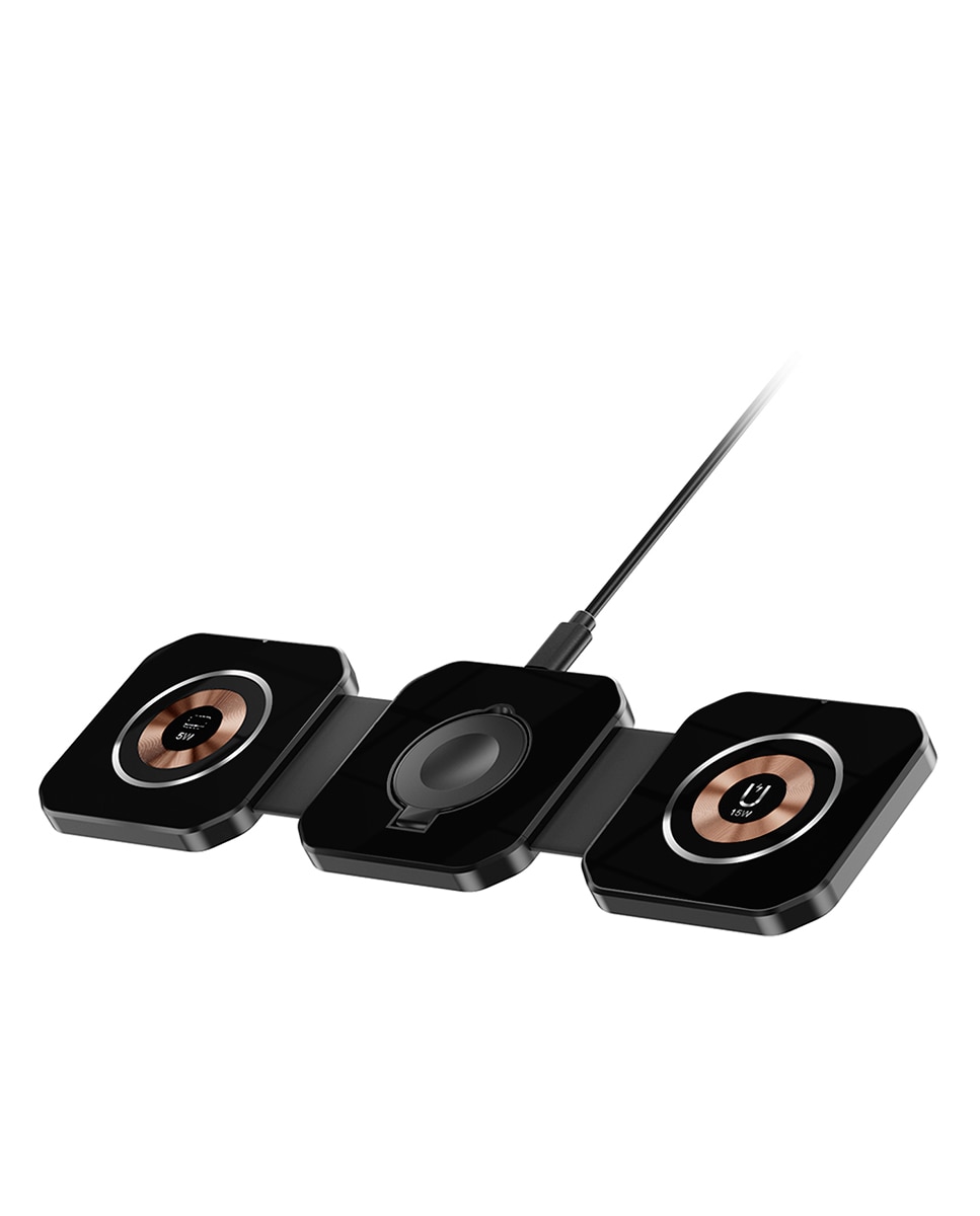 Imagen 0 de Cargador inalámbrico 3 en 1 J-M20, Magsafe. Para smarphone 15W, Qi auriculares de 5W y Apple Watch