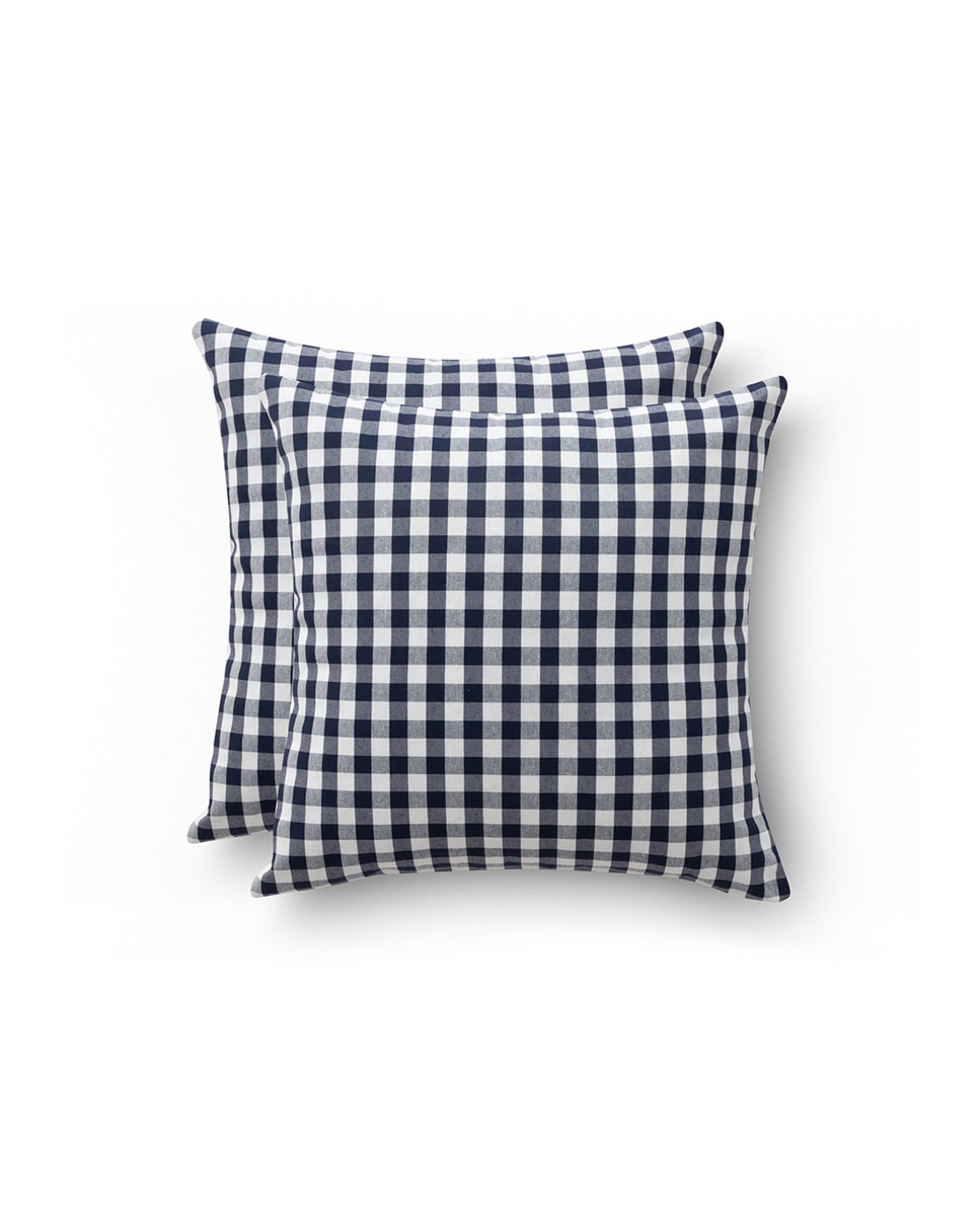 Imagen 0 de Pack 2 fundas cojín Vichy 45x45 cm azul