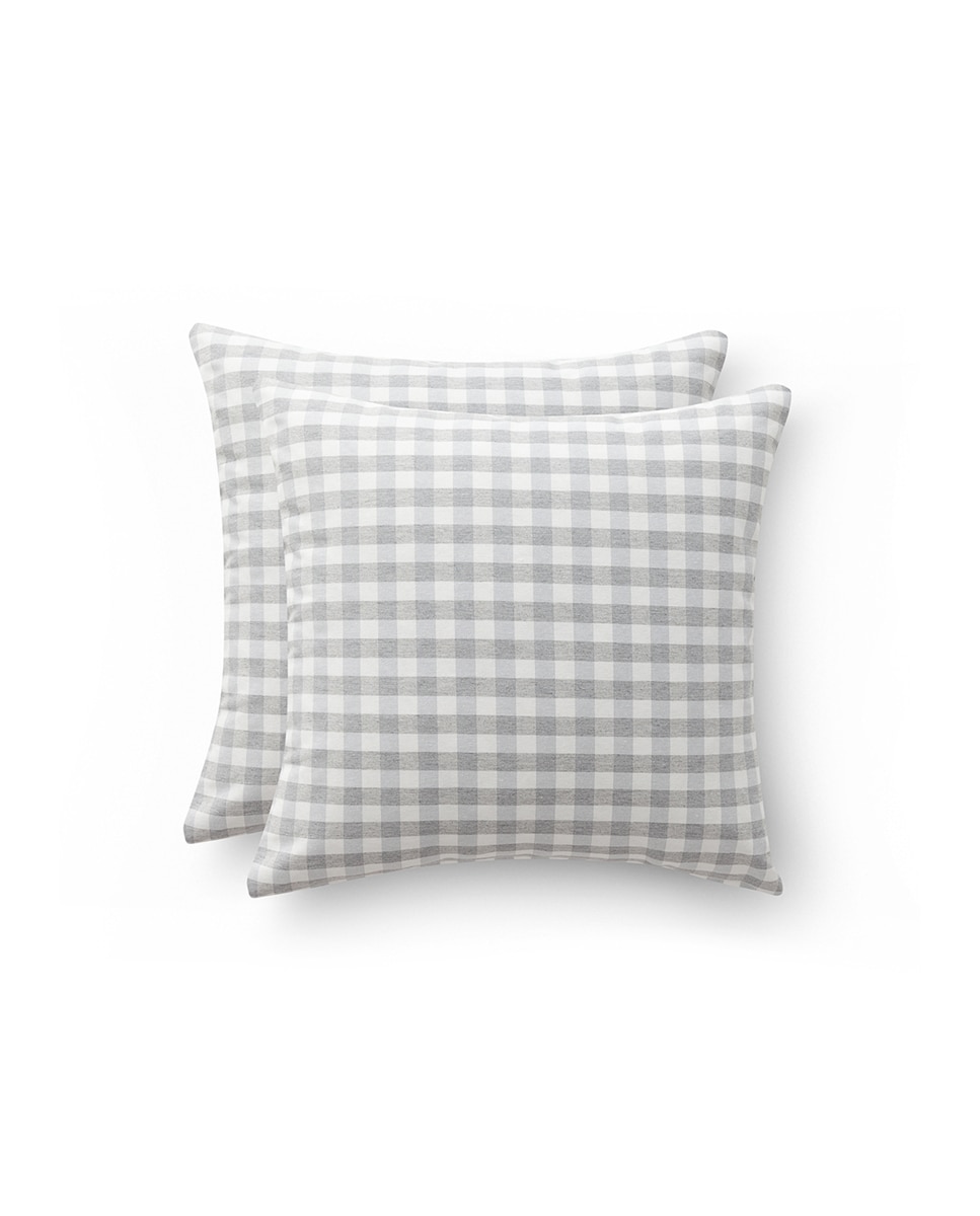 Imagen 0 de Pack 2 fundas cojín Vichy 45x45 cm gris claro