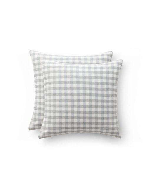 Imagen 0 de Pack 2 fundas cojín Vichy 45x45 cm gris claro