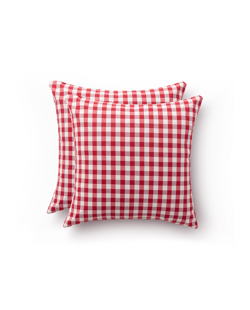 Imagen 0 de Pack 2 fundas cojín Vichy 45x45 cm rojo