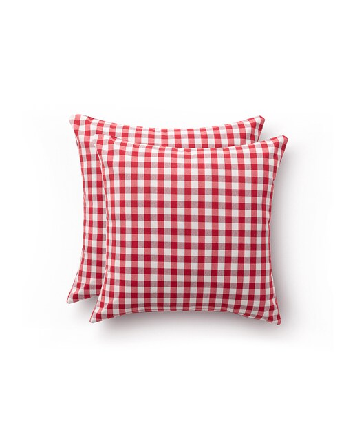 Imagen 0 de Pack 2 fundas cojín Vichy 45x45 cm rojo