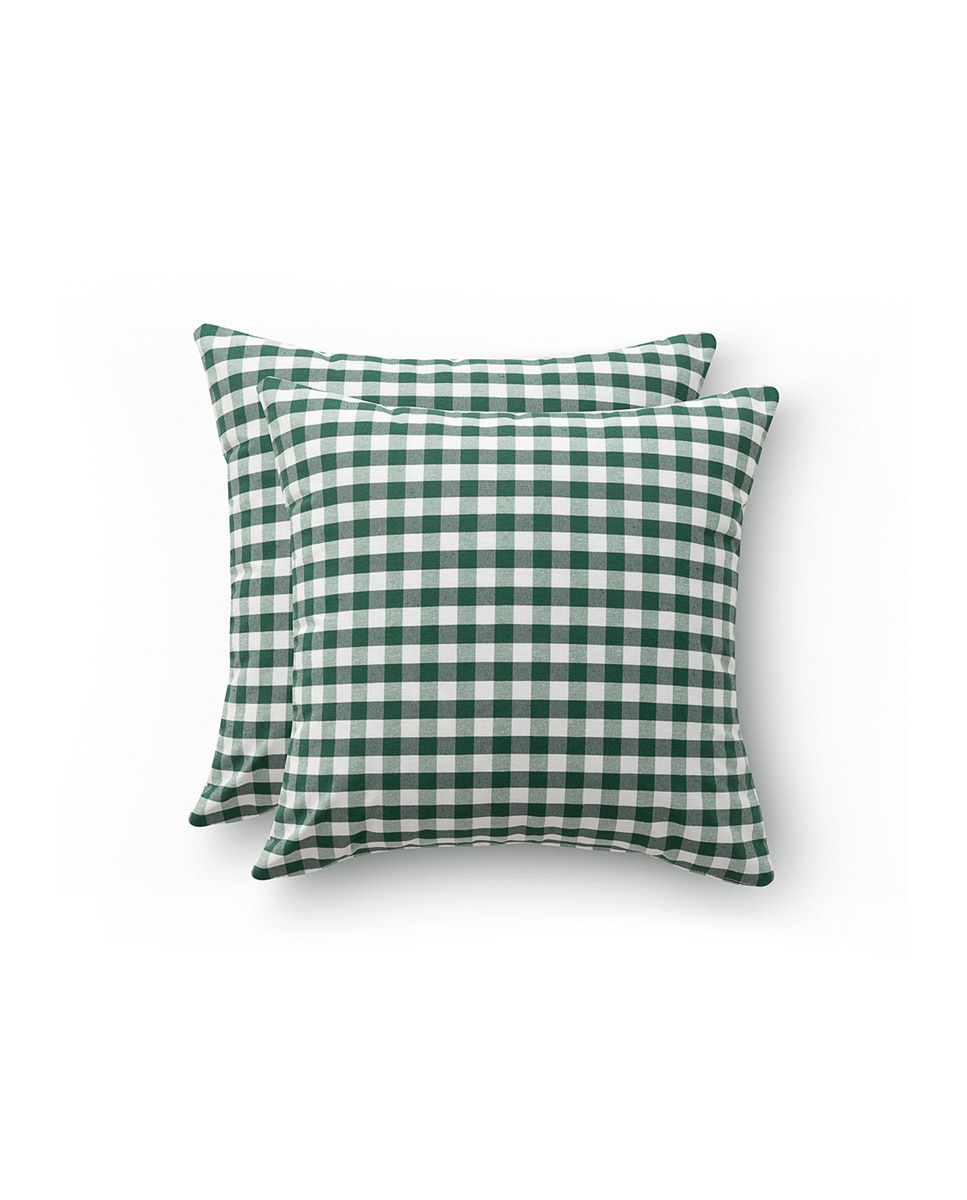 Imagen 0 de Pack 2 fundas cojín Vichy 45x45 cm verde