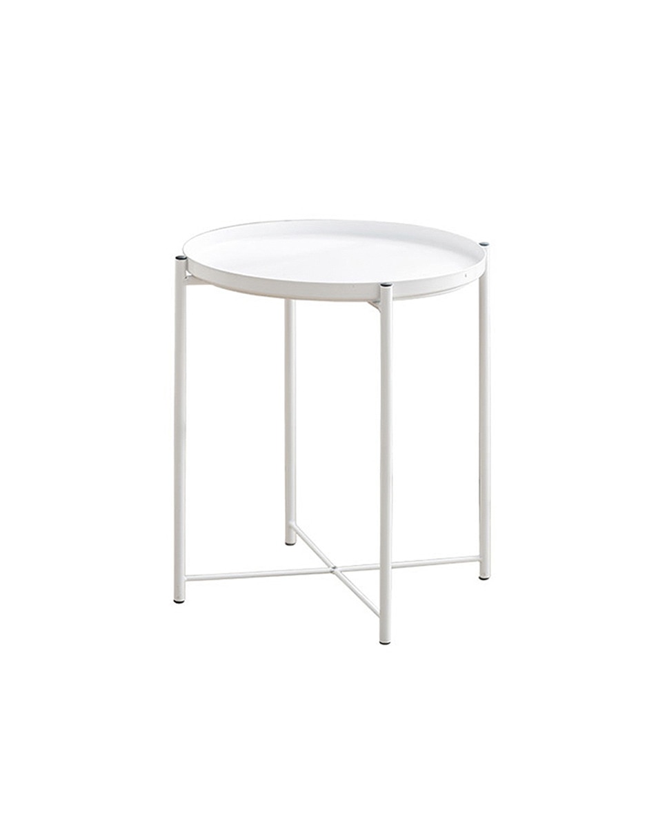 Imagen 0 de Mesa auxiliar Nordic plata y blanca