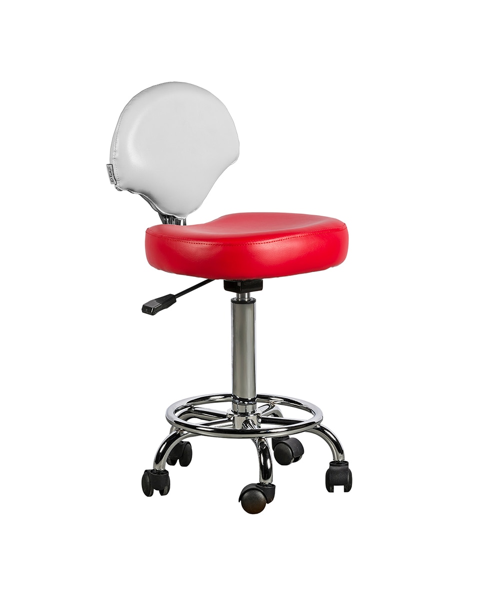 Imagen 0 de Taburete respaldo ferrara rojo-blanco