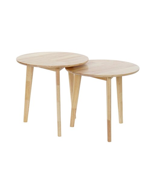 Imagen 0 de Mesita auxiliar set 2 rubberwood 50 x 50 x 49,5