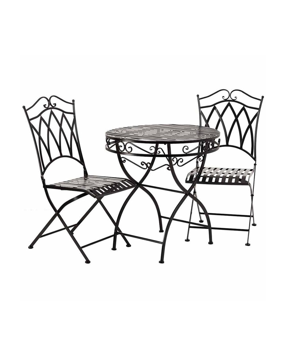 Imagen 0 de Conjunto mesa y 2 sillas de forja negro