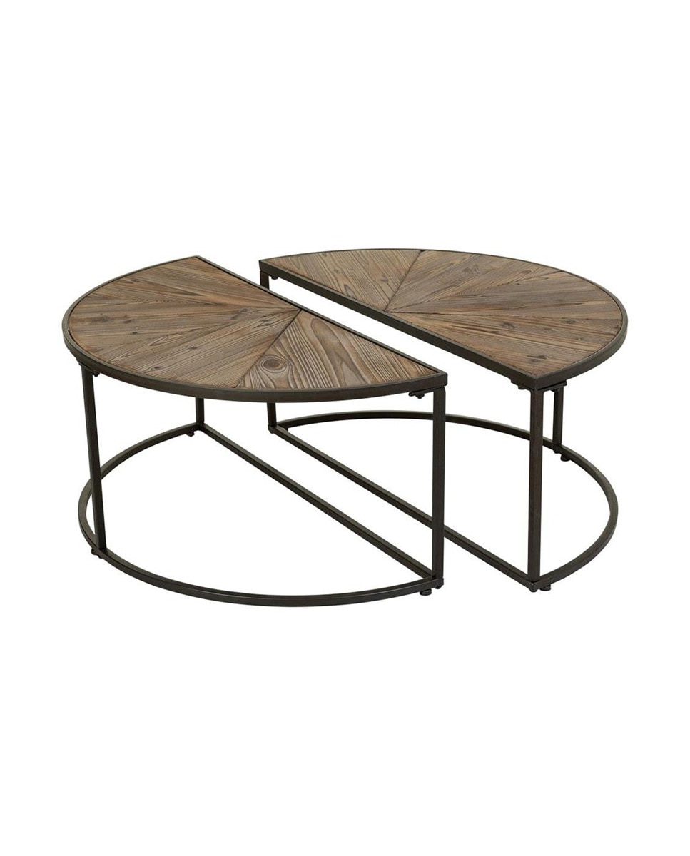 Imagen 0 de Kit mesa de centro set 2pzas de madera y metal marrón