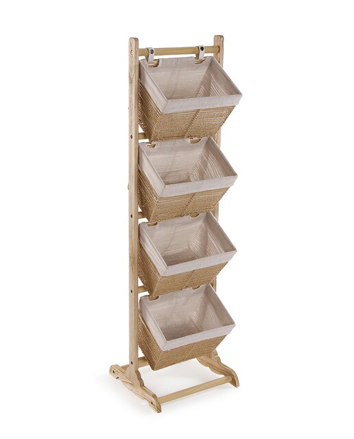 Imagen 0 de Mueble baño 4 cestas  zenit de algodón,madera y rattan