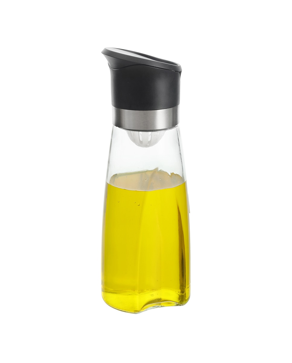 Imagen 0 de Aceitera cristal 320ml con dispensador pp negro