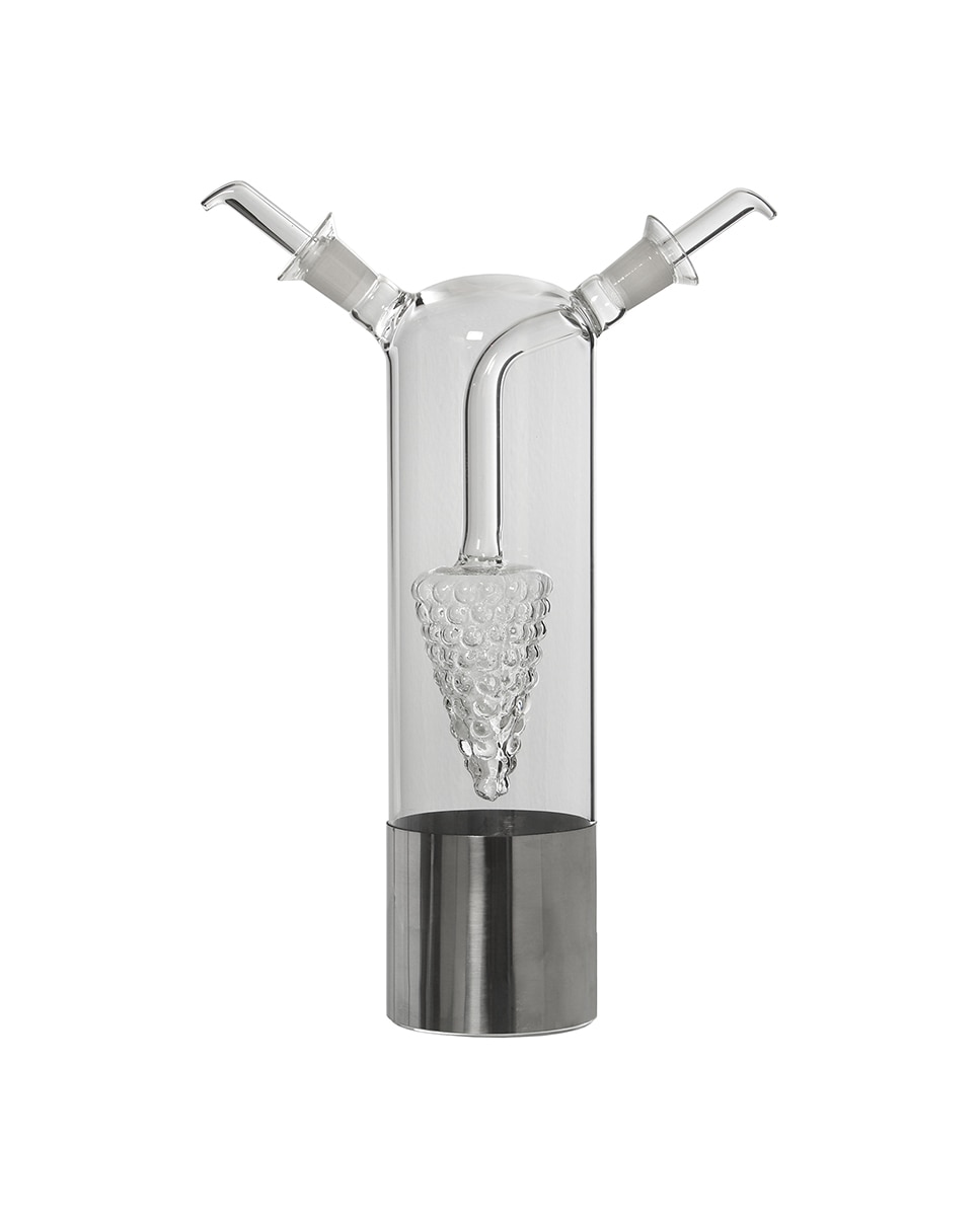 Imagen 0 de Aceitera cristal doble cuerpo7 00, 100 ml con base acero inox.