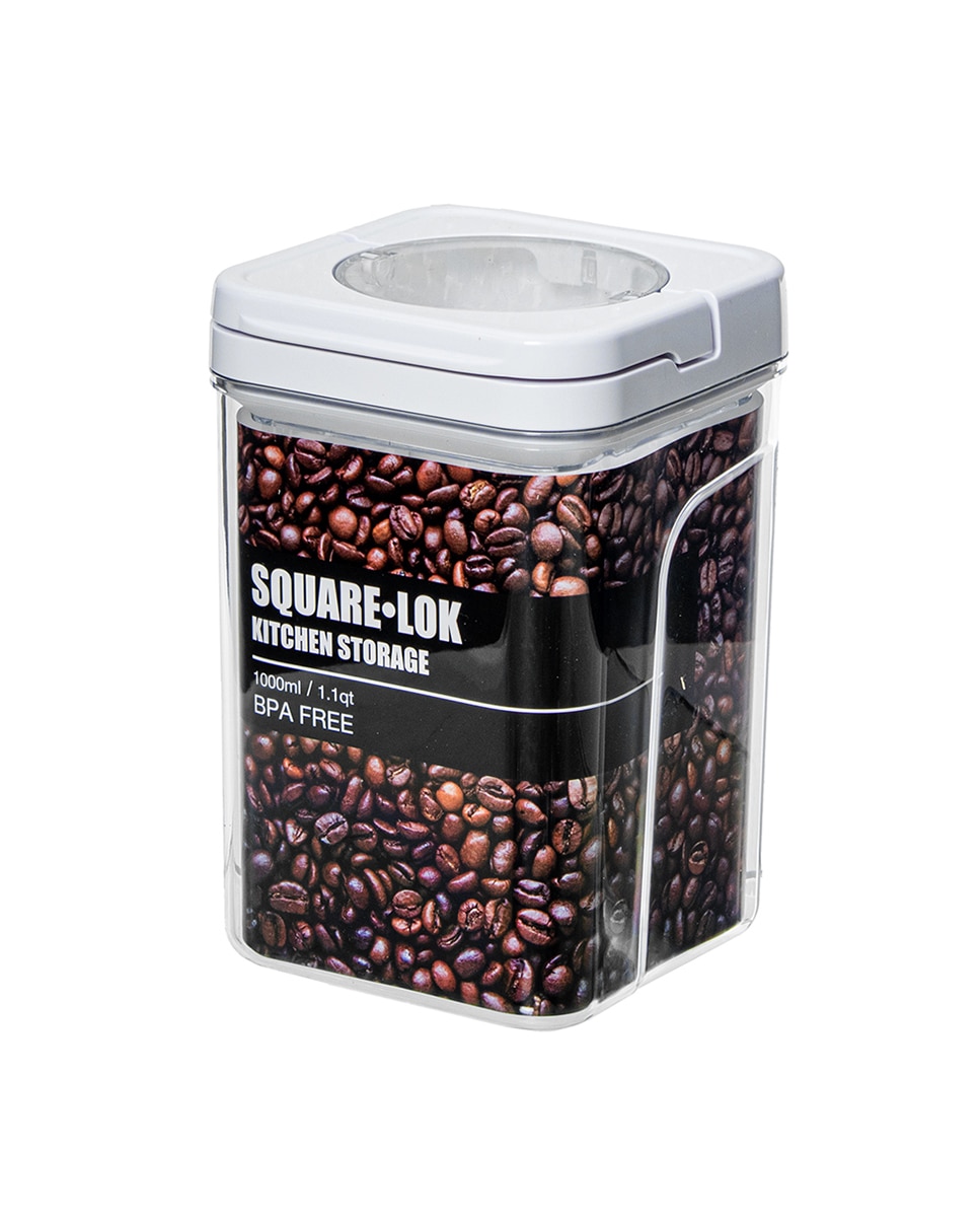 Imagen 0 de Bote cocina acrilico 1000ml tapa blanca cierre hermetico