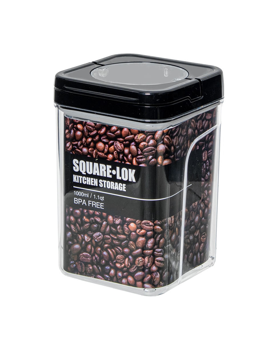 Imagen 0 de Bote cocina acrilico 1000ml tapa negra cierre hermetico