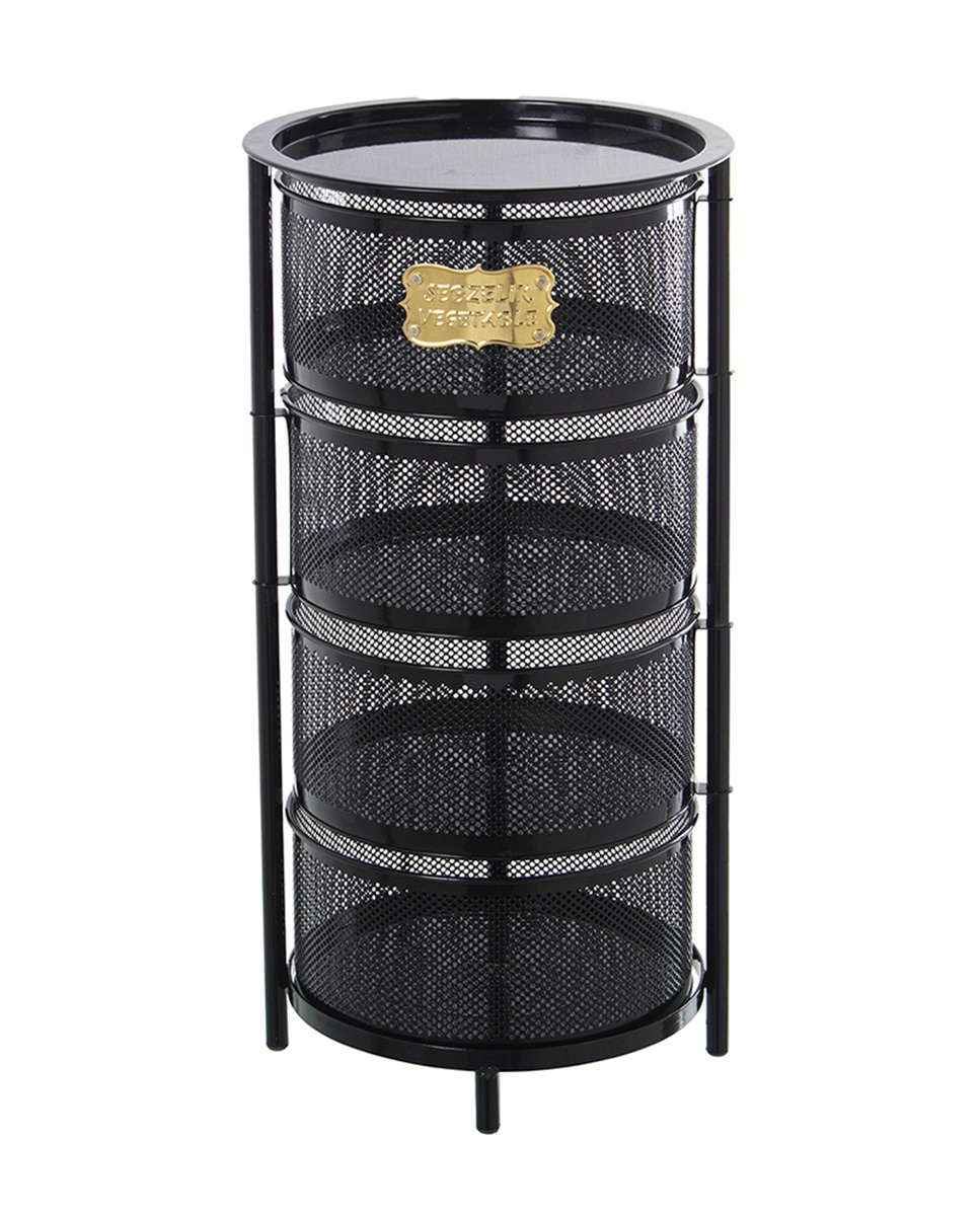Imagen 0 de Verdulero metal negro con 4 cajones giratorios